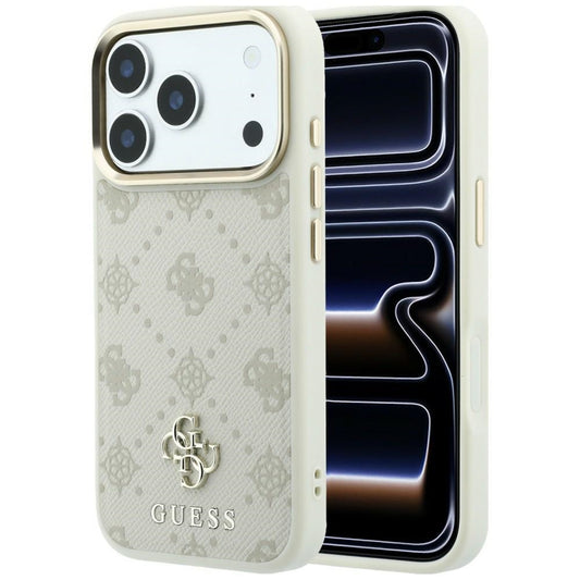 Funda MagSafe para Apple iPhone 18 Pro Max / 17 Pro Max, Guess, Peony 4G Small Logo, Beige