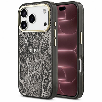 MagSafe Case for Apple iPhone 18 Pro Max / 17 Pro Max, Guess, Python Pattern, Black