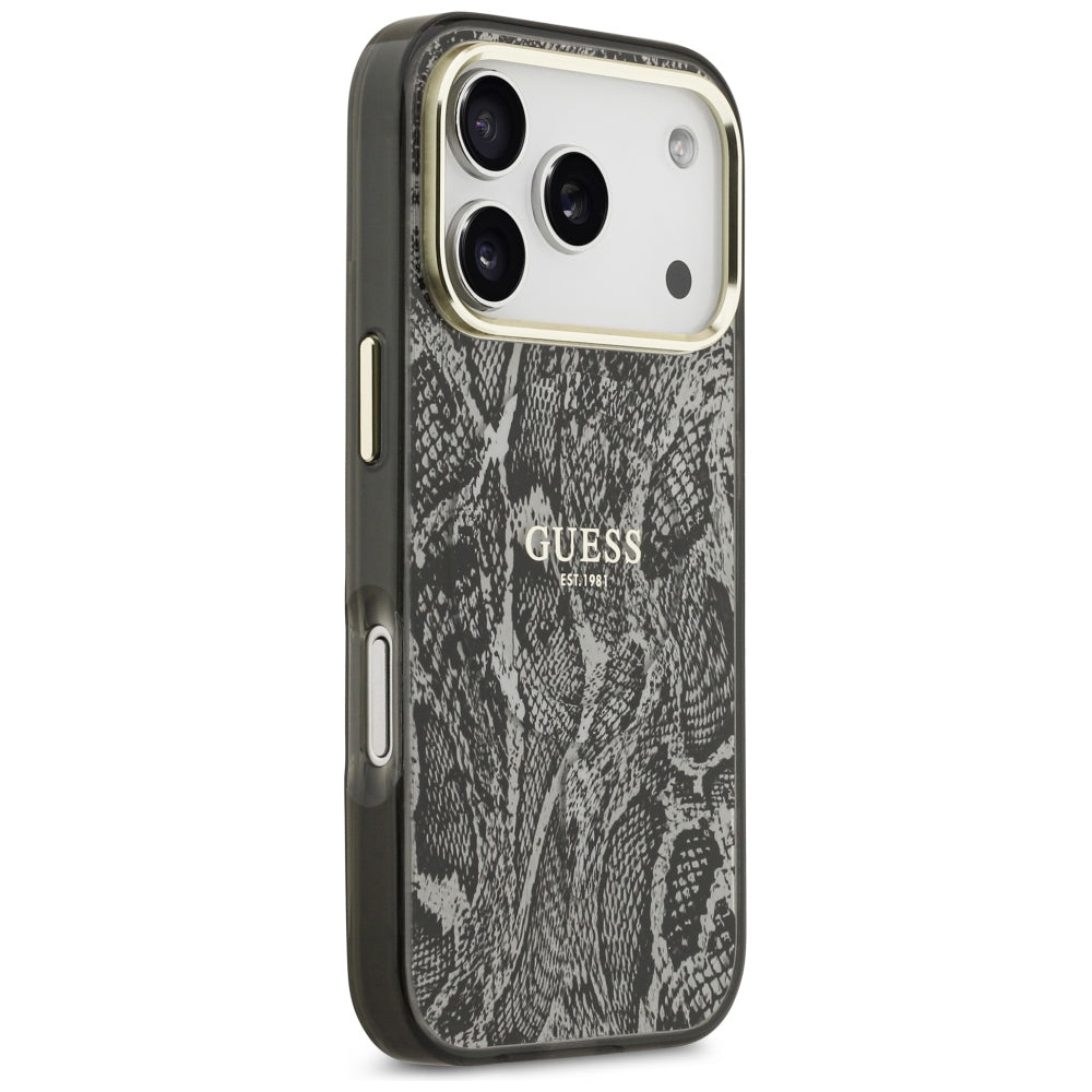 MagSafe Case for Apple iPhone 18 Pro Max / 17 Pro Max, Guess, Python Pattern, Black