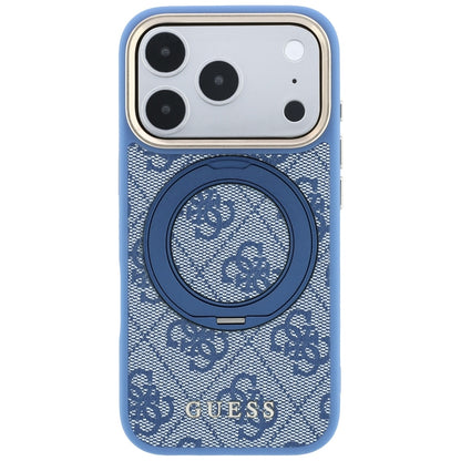 Funda MagSafe para Apple iPhone 18 Pro Max / 17 Pro Max, Guess, Soporte Anillo 360 4G Logo Clásico, Azul