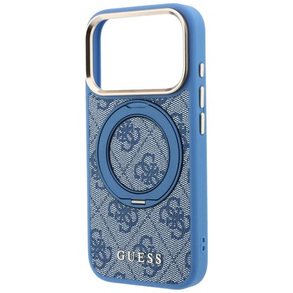 Funda MagSafe para Apple iPhone 18 Pro Max / 17 Pro Max, Guess, Soporte Anillo 360 4G Logo Clásico, Azul