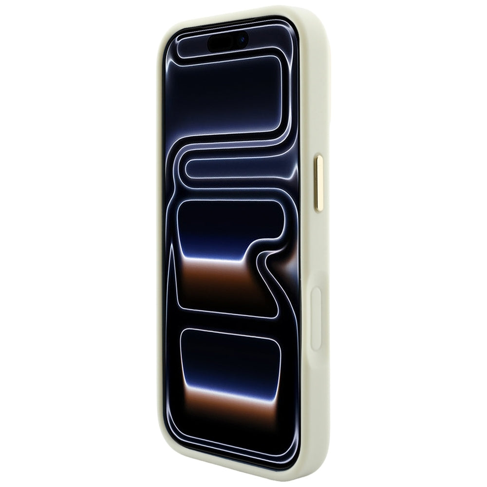 Funda MagSafe para Apple iPhone 18 Pro Max / 17 Pro Max, Guess, Saffiano Peony Hot Stamp, Beige