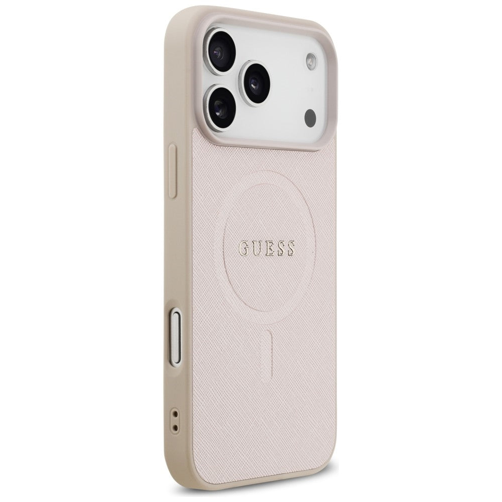 Funda MagSafe para Apple iPhone 18 Pro Max / 17 Pro Max, Guess, Saffiano, Rosa