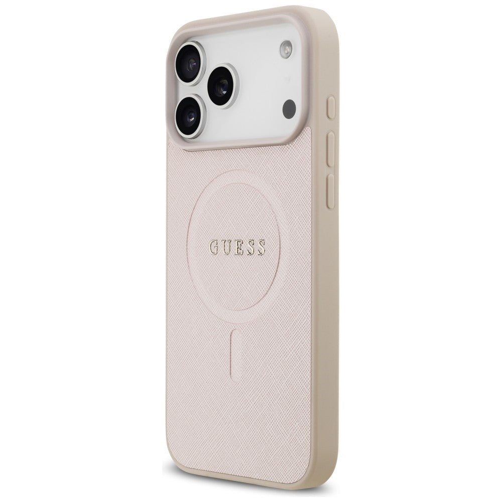 Funda MagSafe para Apple iPhone 18 Pro Max / 17 Pro Max, Guess, Saffiano, Rosa