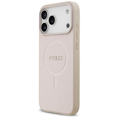 Funda MagSafe para Apple iPhone 18 Pro Max / 17 Pro Max, Guess, Saffiano, Rosa
