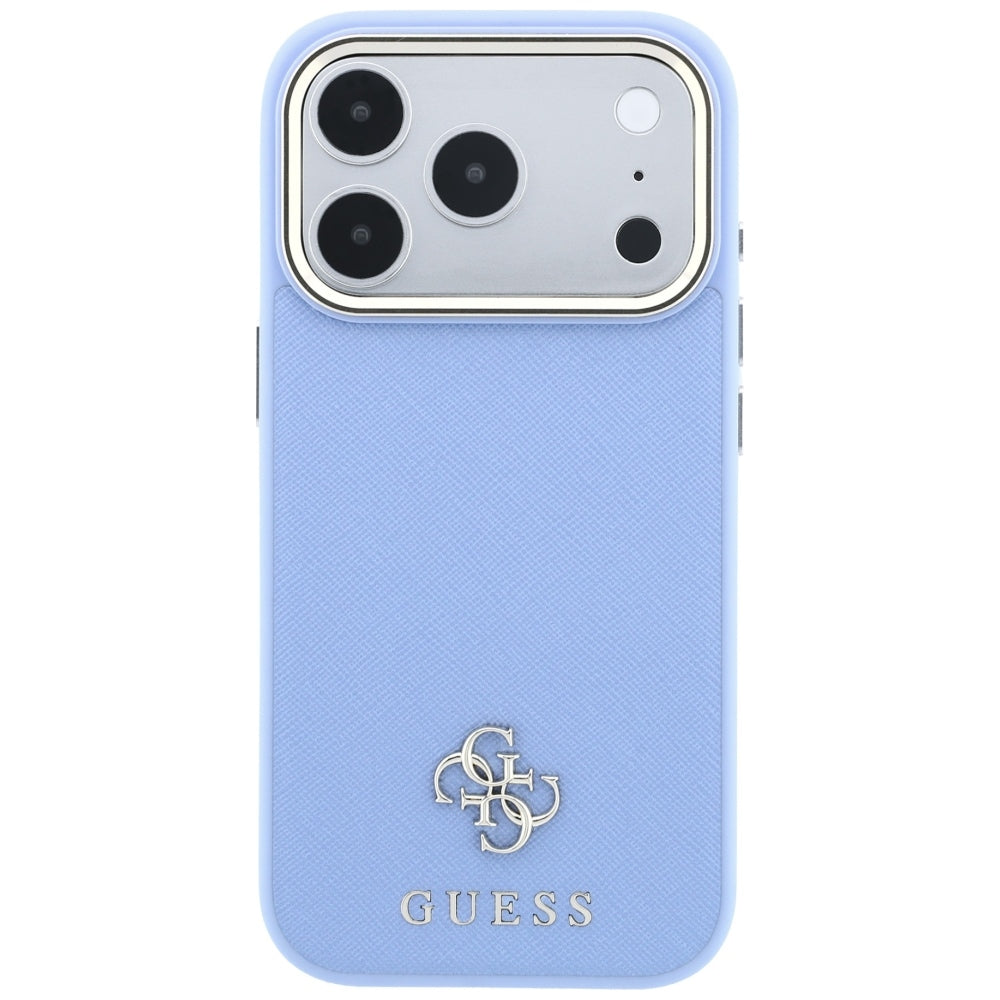 Funda MagSafe para Apple iPhone 18 Pro Max / 17 Pro Max, Guess, Saffiano Small 4G Classic, Azul