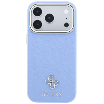 Funda MagSafe para Apple iPhone 18 Pro Max / 17 Pro Max, Guess, Saffiano Small 4G Classic, Azul