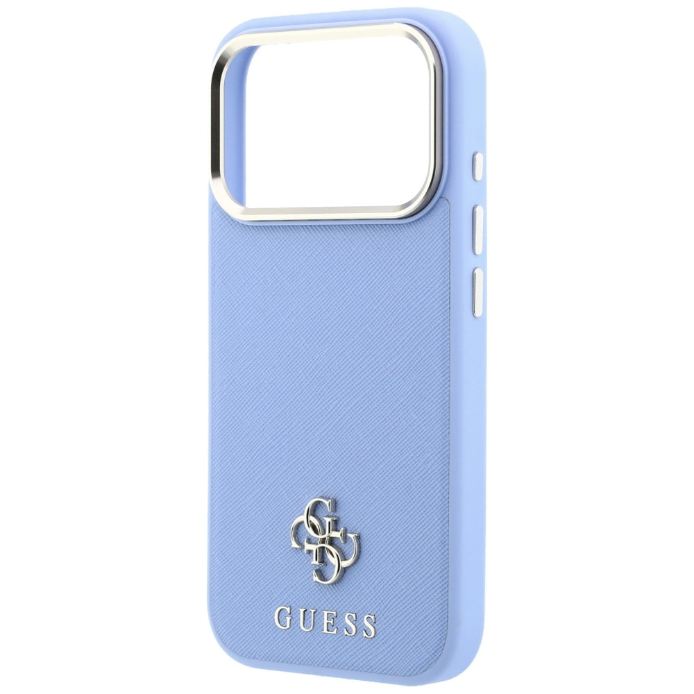 Funda MagSafe para Apple iPhone 18 Pro Max / 17 Pro Max, Guess, Saffiano Small 4G Classic, Azul
