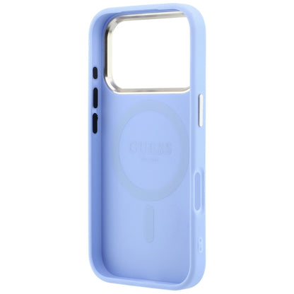 Funda MagSafe para Apple iPhone 18 Pro Max / 17 Pro Max, Guess, Saffiano Small 4G Classic, Azul
