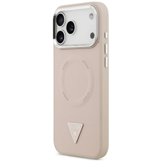 Funda MagSafe para Apple iPhone 18 Pro Max / 17 Pro Max, Guess, Triangle Logo, Rosa