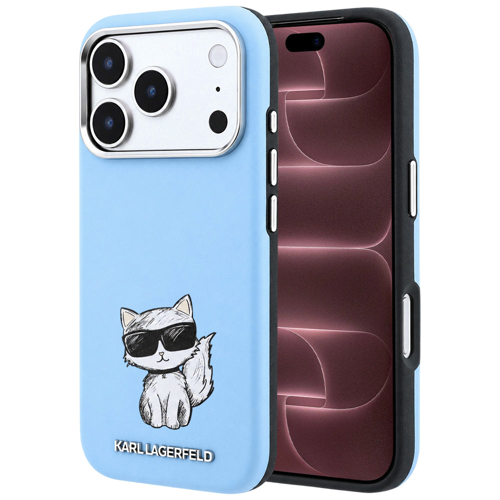 Funda MagSafe para Apple iPhone 18 Pro Max / 17 Pro Max, Karl Lagerfeld, Choupette Sketch, Azul