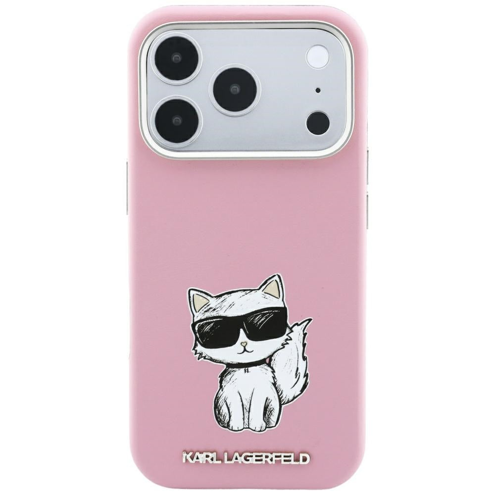 Funda MagSafe para Apple iPhone 18 Pro Max / 17 Pro Max, Karl Lagerfeld, Choupette Sketch, Rosa