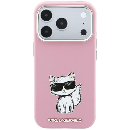 Funda MagSafe para Apple iPhone 18 Pro Max / 17 Pro Max, Karl Lagerfeld, Choupette Sketch, Rosa