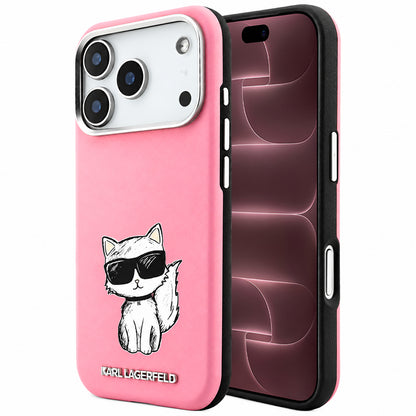 Funda MagSafe para Apple iPhone 18 Pro Max / 17 Pro Max, Karl Lagerfeld, Choupette Sketch, Rosa