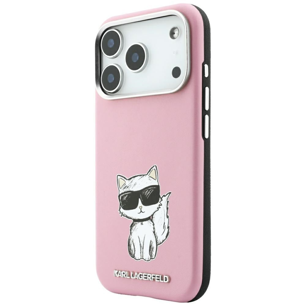 Funda MagSafe para Apple iPhone 18 Pro Max / 17 Pro Max, Karl Lagerfeld, Choupette Sketch, Rosa