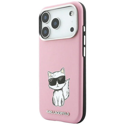 Funda MagSafe para Apple iPhone 18 Pro Max / 17 Pro Max, Karl Lagerfeld, Choupette Sketch, Rosa