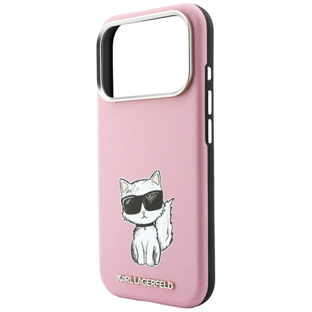 Funda MagSafe para Apple iPhone 18 Pro Max / 17 Pro Max, Karl Lagerfeld, Choupette Sketch, Rosa