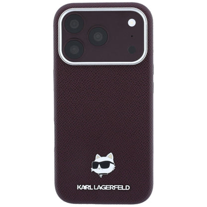 Funda MagSafe para Apple iPhone 18 Pro Max / 17 Pro Max, Karl Lagerfeld, Grained Choupette Head, Burdeos