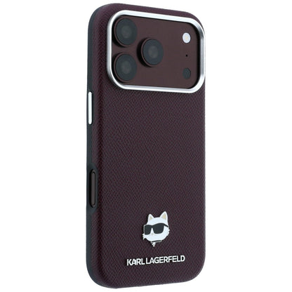 Funda MagSafe para Apple iPhone 18 Pro Max / 17 Pro Max, Karl Lagerfeld, Grained Choupette Head, Burdeos