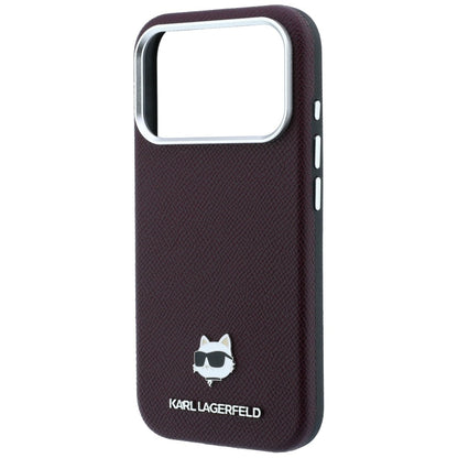 Funda MagSafe para Apple iPhone 18 Pro Max / 17 Pro Max, Karl Lagerfeld, Grained Choupette Head, Burdeos