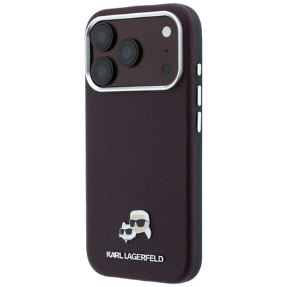 Funda MagSafe para Apple iPhone 18 Pro Max / 17 Pro Max, Karl Lagerfeld, Grained KC Heads, Burdeos