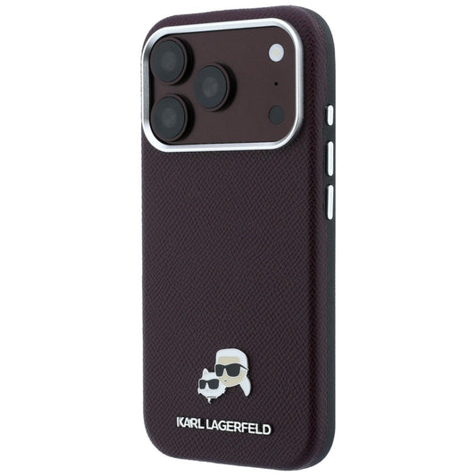 Funda MagSafe para Apple iPhone 18 Pro Max / 17 Pro Max, Karl Lagerfeld, Grained KC Heads, Burdeos