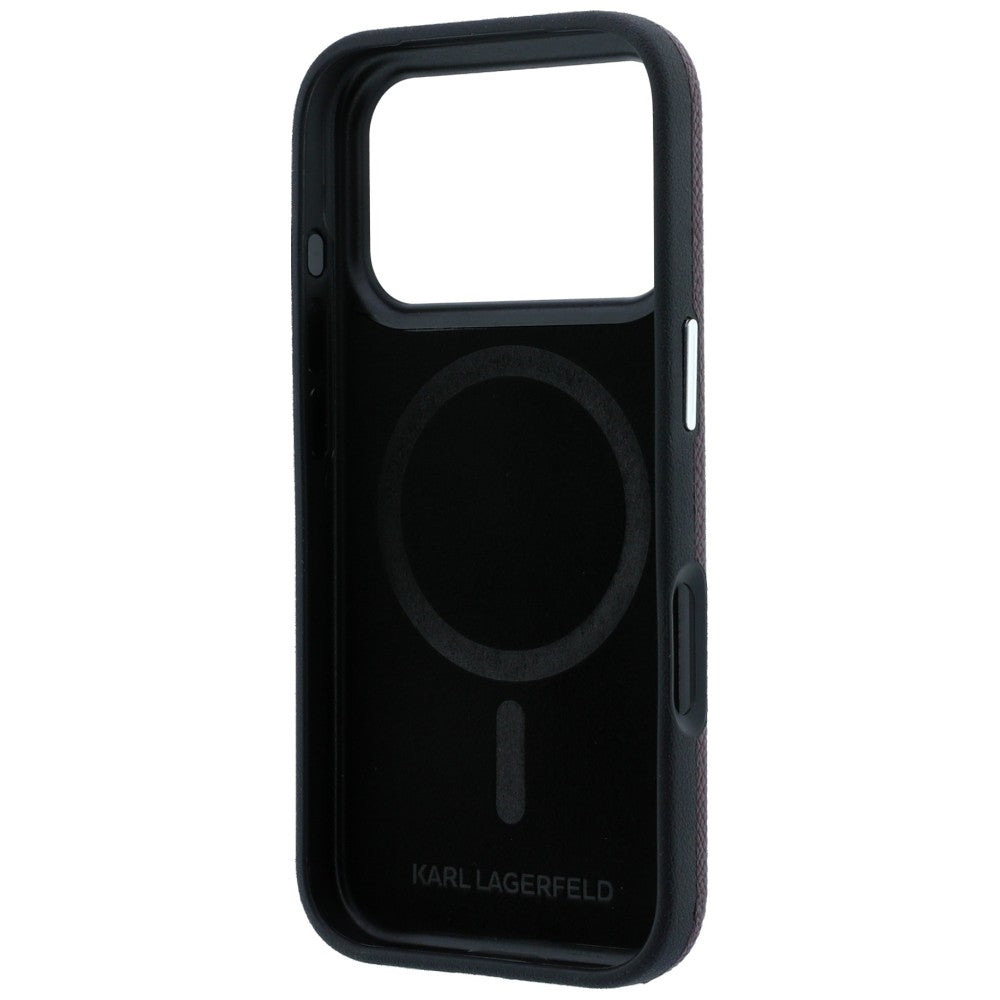 Funda MagSafe para Apple iPhone 18 Pro Max / 17 Pro Max, Karl Lagerfeld, Grained KC Heads, Burdeos