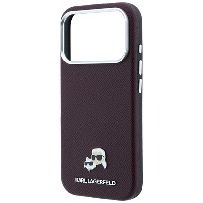 Funda MagSafe para Apple iPhone 18 Pro Max / 17 Pro Max, Karl Lagerfeld, Grained KC Heads, Burdeos