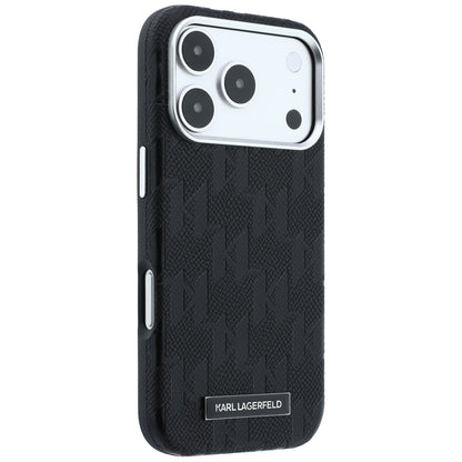 Funda MagSafe para Apple iPhone 18 Pro Max / 17 Pro Max, Karl Lagerfeld, Logo de Resina Monocromática Granulada, Negra