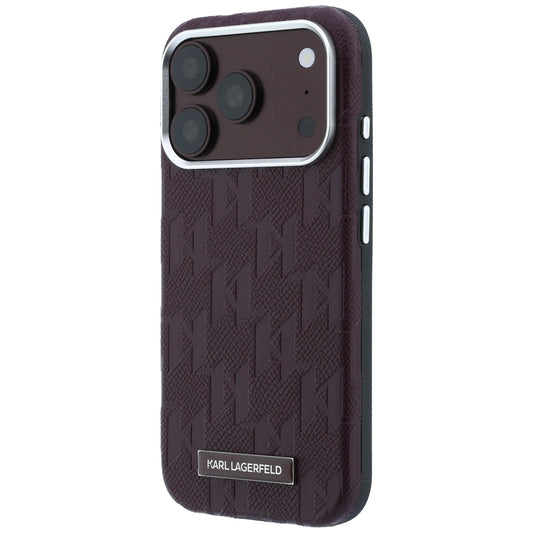 Funda MagSafe para Apple iPhone 18 Pro Max / 17 Pro Max, Karl Lagerfeld, Logo de Resina Monocromática Granulada, Burdeos
