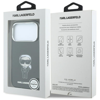 Funda MagSafe para Apple iPhone 18 Pro Max / 17 Pro Max, Karl Lagerfeld, HC IML Ikonik Sketch Print, Negra
