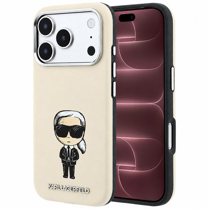 Funda MagSafe para Apple iPhone 18 Pro Max / 17 Pro Max, Karl Lagerfeld, Ikonik Sketch, Beige