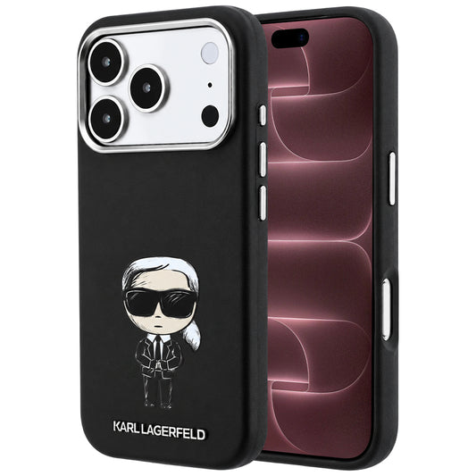 Funda MagSafe para Apple iPhone 18 Pro Max / 17 Pro Max, Karl Lagerfeld, Ikonik Sketch, Negra