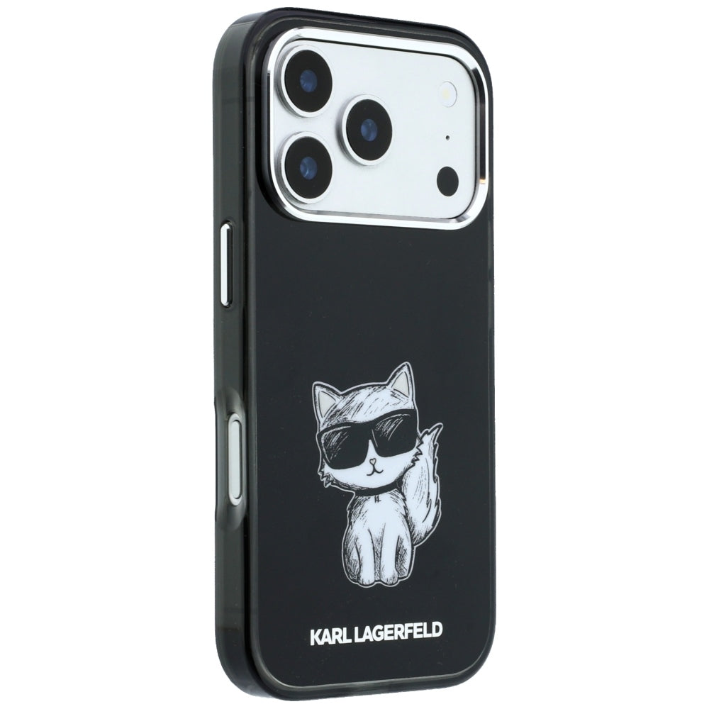 MagSafe Case for Apple iPhone 18 Pro Max / 17 Pro Max, Karl Lagerfeld, IML Choupette Body Sketch Print, Black