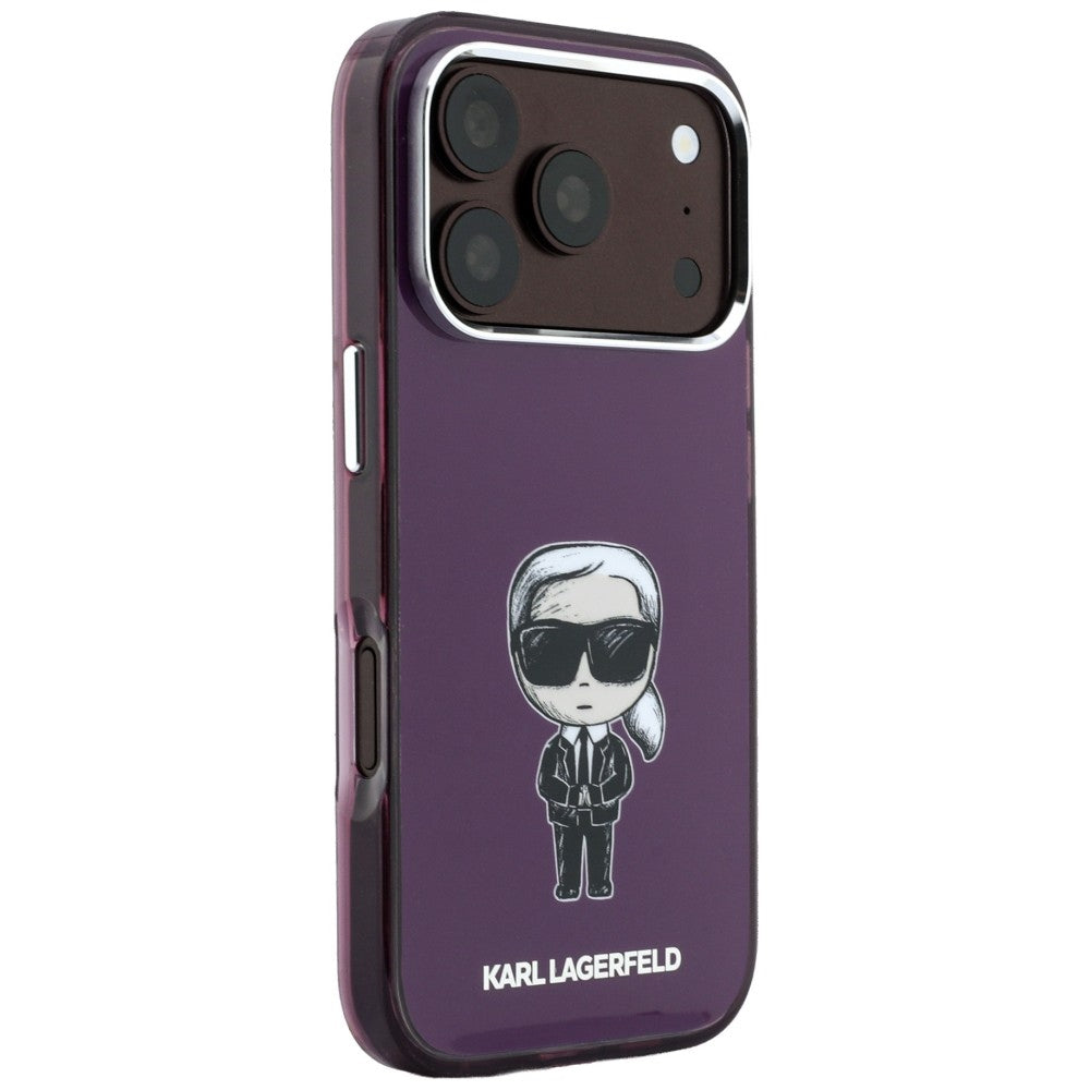 Funda MagSafe para Apple iPhone 18 Pro Max / 17 Pro Max, Karl Lagerfeld, IML Ikonik Sketch Print, Burdeos