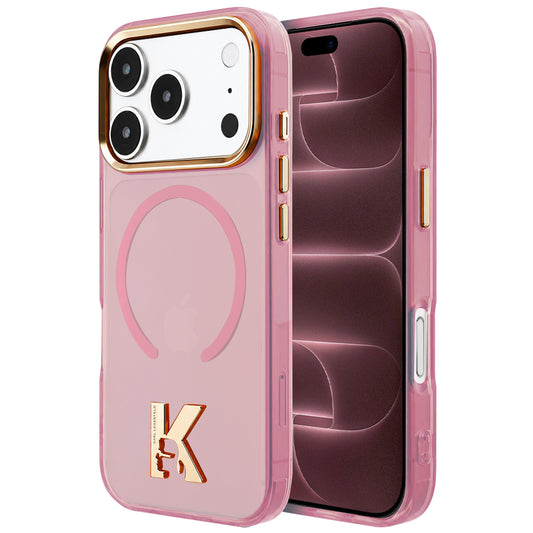 Funda MagSafe para Apple iPhone 18 Pro Max / 17 Pro Max, Karl Lagerfeld, IML Karl Head Logo, Rosa
