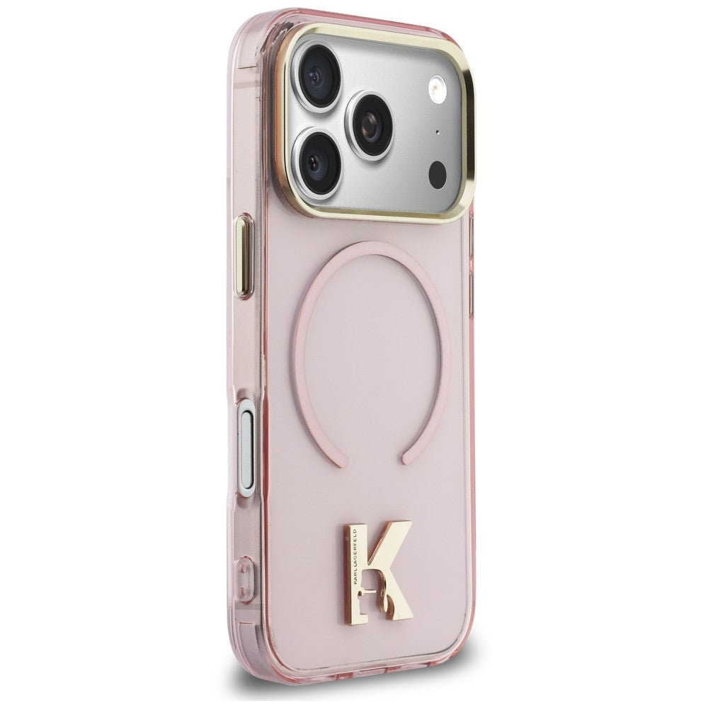 Funda MagSafe para Apple iPhone 18 Pro Max / 17 Pro Max, Karl Lagerfeld, IML Karl Head Logo, Rosa