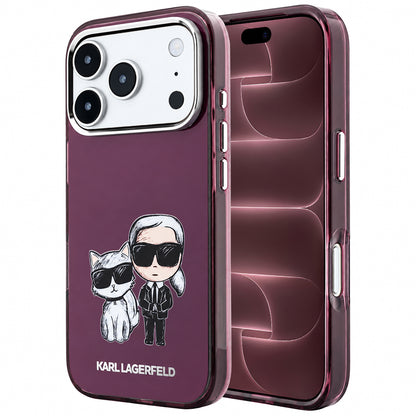 Funda MagSafe para Apple iPhone 18 Pro Max / 17 Pro Max, Karl Lagerfeld, IML KC Bodies Sketch Print, Burdeos