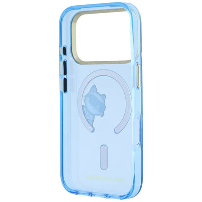 Funda MagSafe para Apple iPhone 18 Pro Max / 17 Pro Max, Karl Lagerfeld, IML Peekaboo Print and Metal Frame, azul.