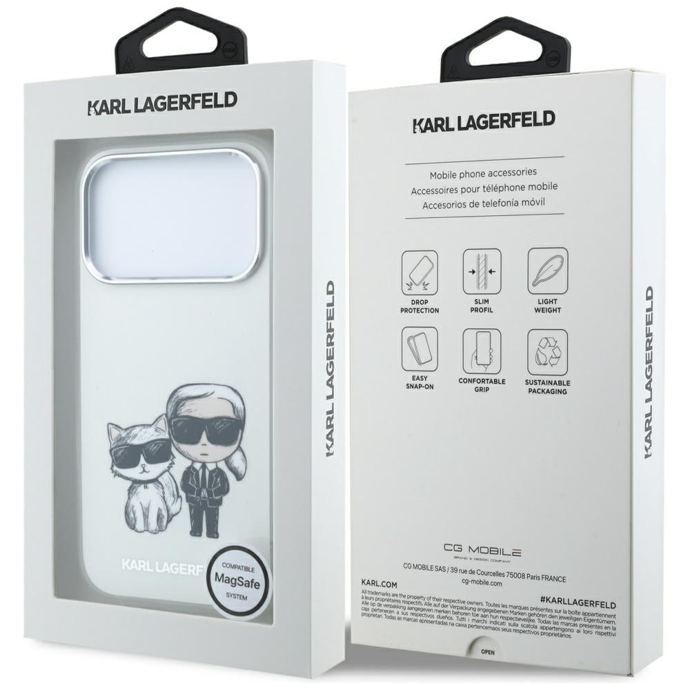 Funda MagSafe para Apple iPhone 18 Pro Max / 17 Pro Max, Karl Lagerfeld, KC Bodies Sketch, Beige