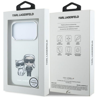 Funda MagSafe para Apple iPhone 18 Pro Max / 17 Pro Max, Karl Lagerfeld, KC Bodies Sketch, Beige