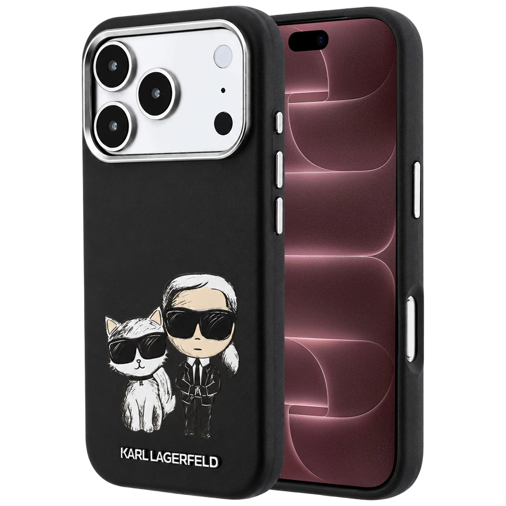 Funda MagSafe para Apple iPhone 18 Pro Max / 17 Pro Max, Karl Lagerfeld, KC Bodies Sketch, Negra