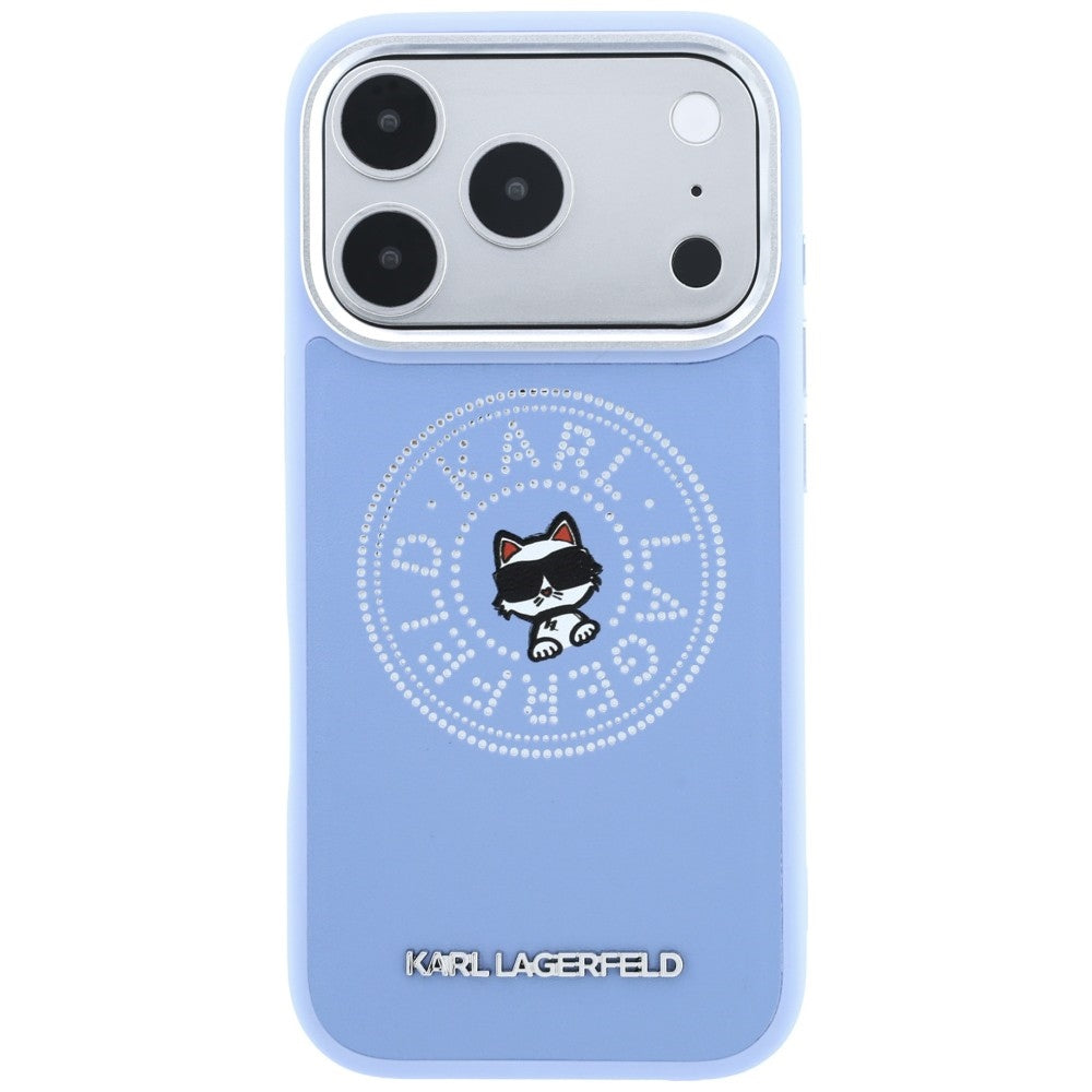 Funda MagSafe para Apple iPhone 18 Pro Max / 17 Pro Max, Karl Lagerfeld, Point and Choupette Sketch, azul
