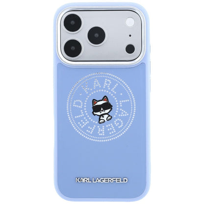 Funda MagSafe para Apple iPhone 18 Pro Max / 17 Pro Max, Karl Lagerfeld, Point and Choupette Sketch, azul
