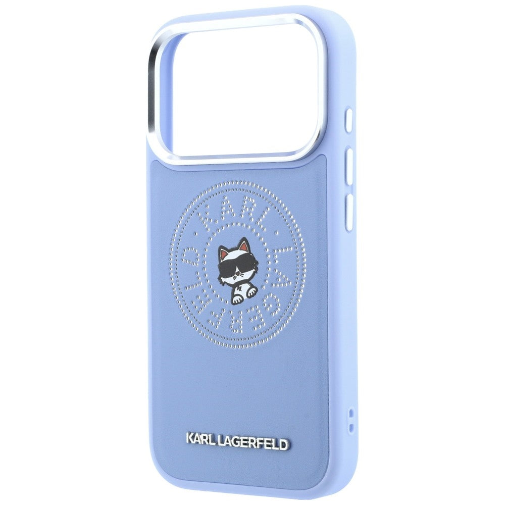 Funda MagSafe para Apple iPhone 18 Pro Max / 17 Pro Max, Karl Lagerfeld, Point and Choupette Sketch, azul