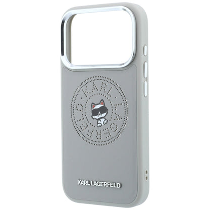 Funda MagSafe para Apple iPhone 18 Pro Max / 17 Pro Max, Karl Lagerfeld, Point and Choupette Sketch, Gris