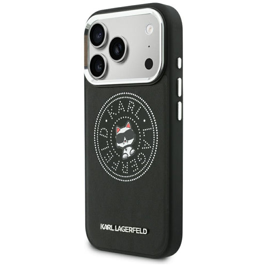Funda MagSafe para Apple iPhone 18 Pro Max / 17 Pro Max, Karl Lagerfeld, Point and Choupette Sketch, Negra