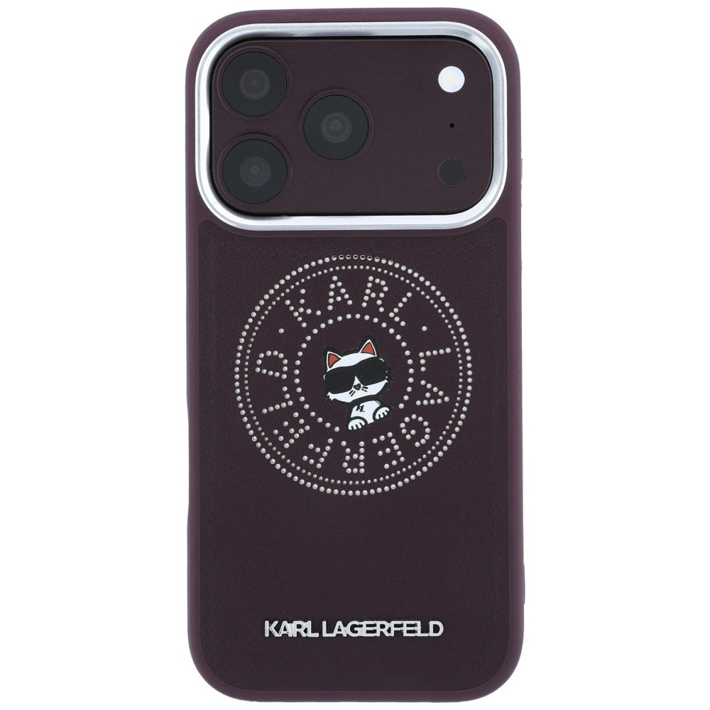 Funda MagSafe para Apple iPhone 18 Pro Max / 17 Pro Max, Karl Lagerfeld, Point and Choupette Sketch, Burdeos