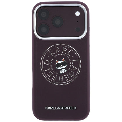 Funda MagSafe para Apple iPhone 18 Pro Max / 17 Pro Max, Karl Lagerfeld, Point and Choupette Sketch, Burdeos