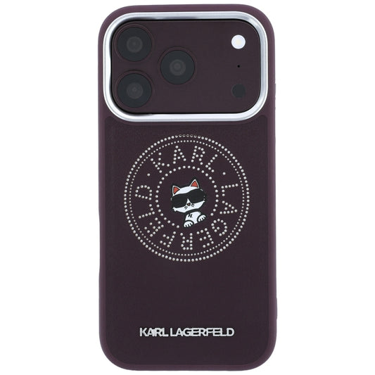 Funda MagSafe para Apple iPhone 18 Pro Max / 17 Pro Max, Karl Lagerfeld, Point and Choupette Sketch, Burdeos